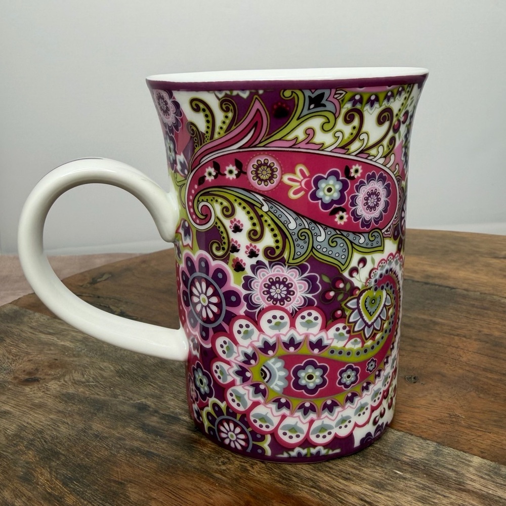 Vera Bradley Pink Paisley Ceramic Mug